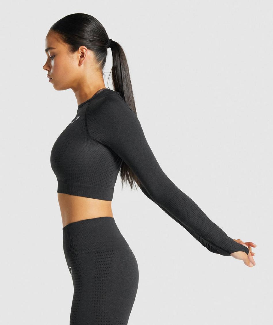 Long Sleeve Gymshark Vital Seamless 2.0 Mujer Negras | CO 2294KOR